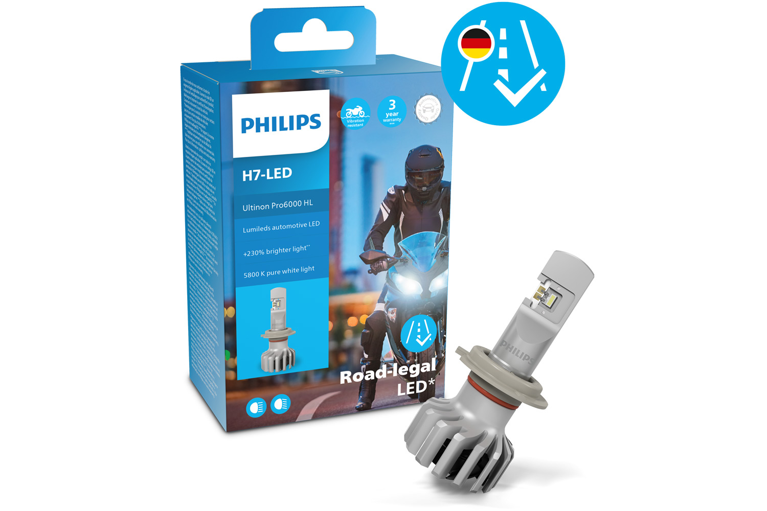 2x PHILIPS Ultinon Pro6000 H7 LED + Adapter FORD Focus 4 MK4 (alle  Varianten)